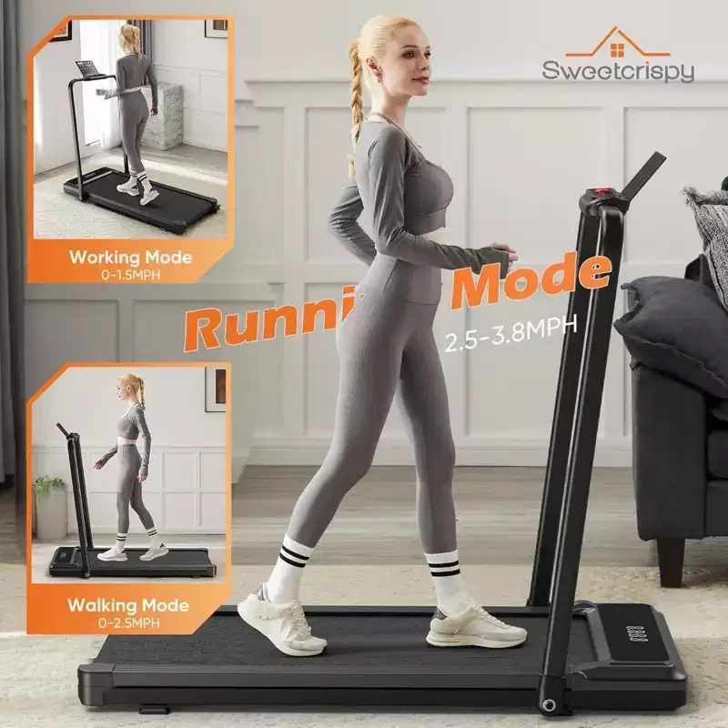 NAYSAYE Walking Treadmill Compact Under Desk Walking Pad Quiet Portable Fitness Machine for Home and Office Exercise, Black, 42.2*22.05*38