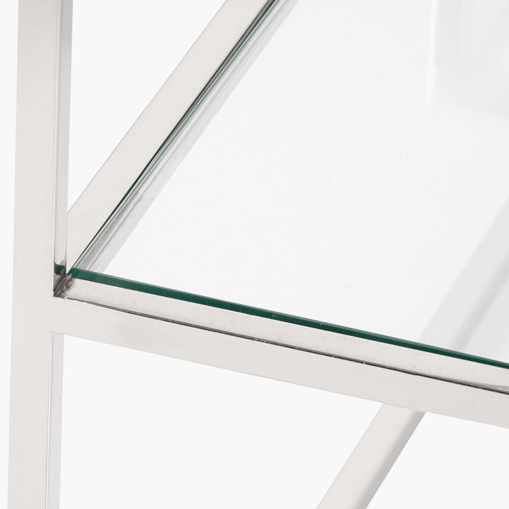 Silver & Glass Tiered Console Table