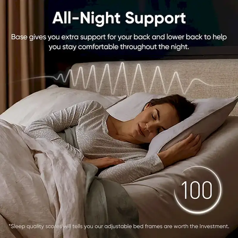 Adjustable Bed Frame Base Stress Massage Wireless Remote Quiet Motor