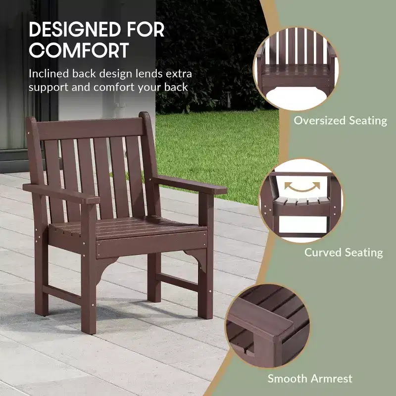 WestinTrends Malibu Outdoor Patio 3-Piece HDPE Adirondack Garden Chairs with Square Adirondack Side Table Set